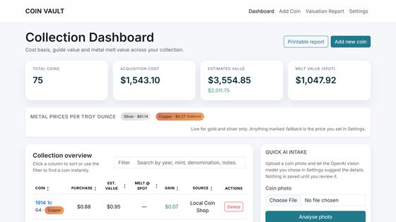 Coin Vault - Collection Tracker