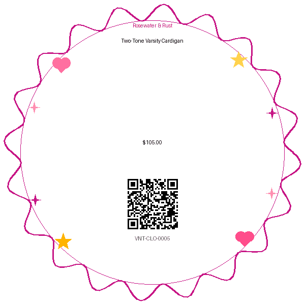Label for Two-Tone Varsity Cardigan