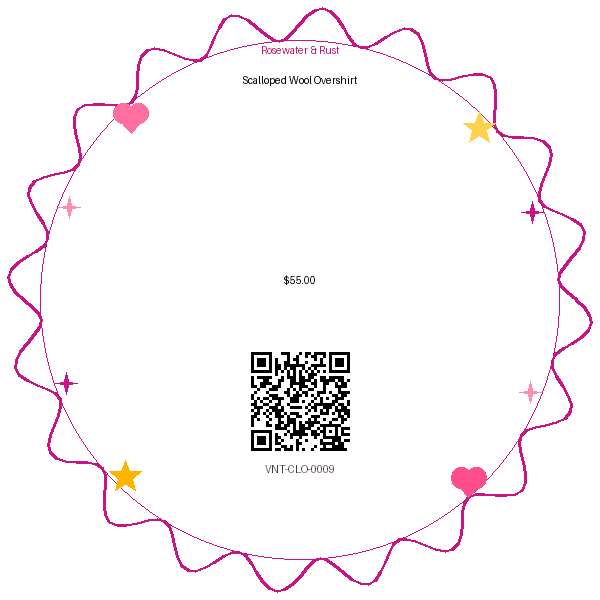 Label for Scalloped Wool Overshirt