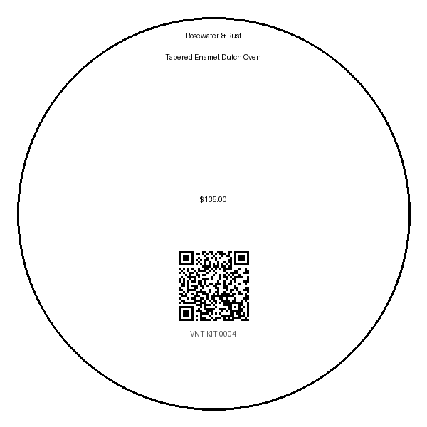 Label for Tapered Enamel Dutch Oven