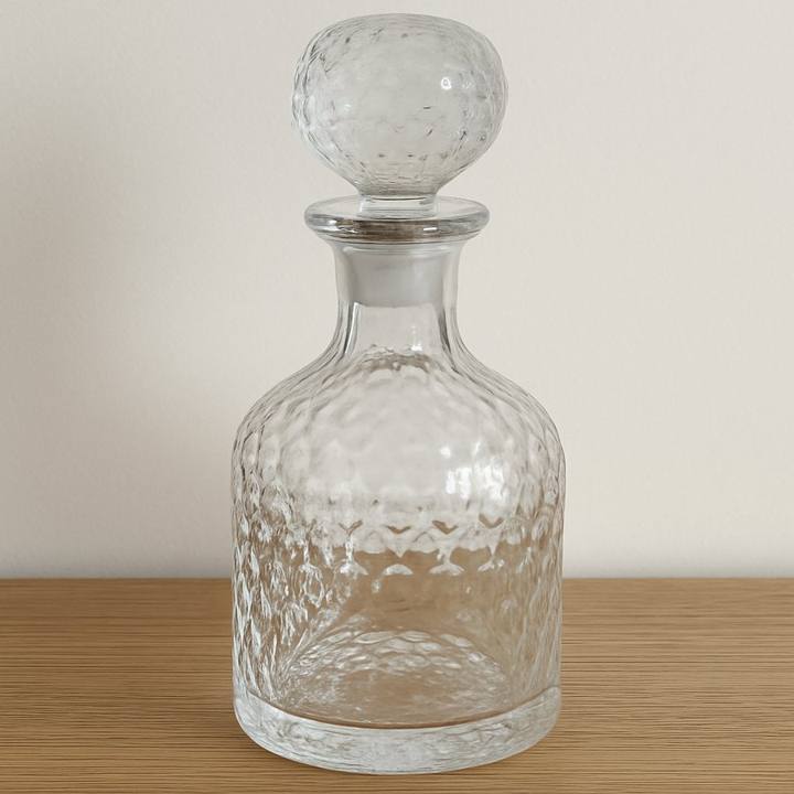 Hammered Cut Glass Decanter
